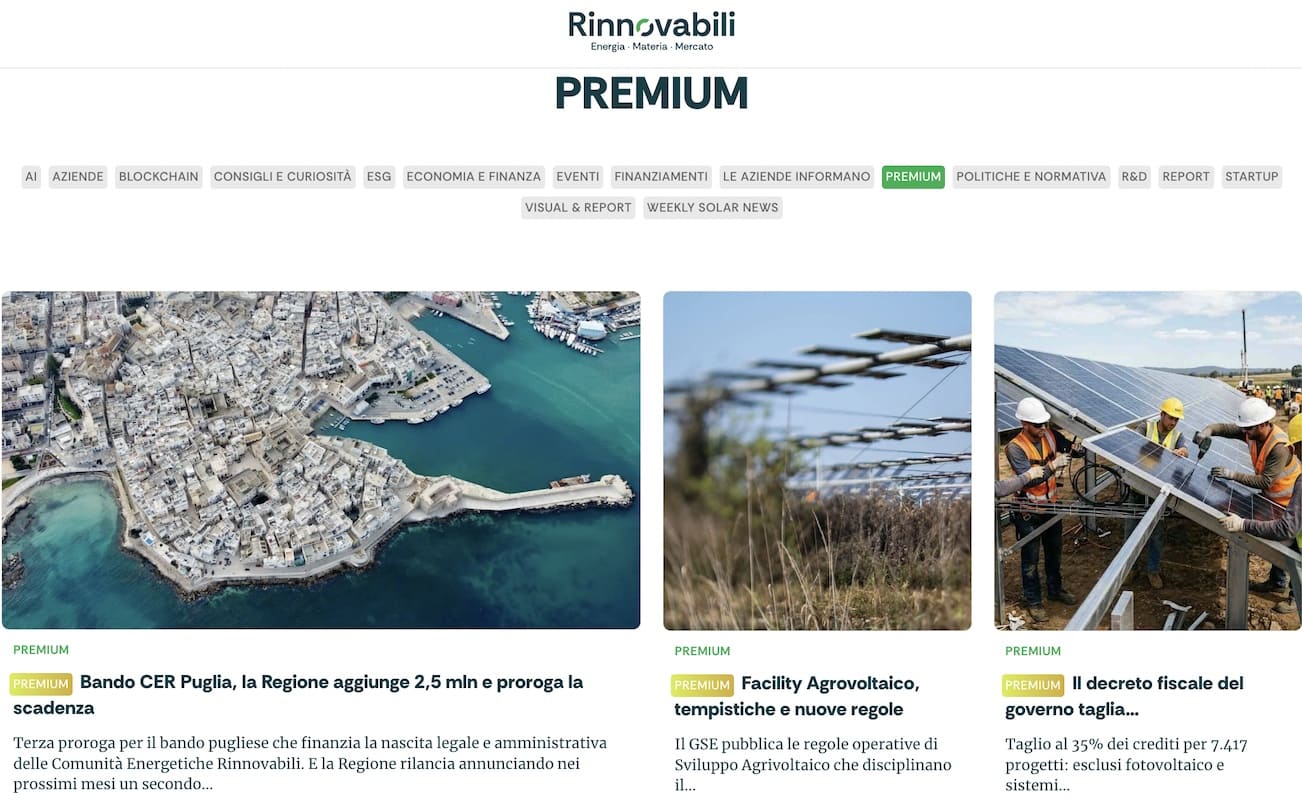 Rinnovabili запускает новые PREMIUM PV и BESS, предназначенные для профессионалов в области солнечной энергии и хранения энергии