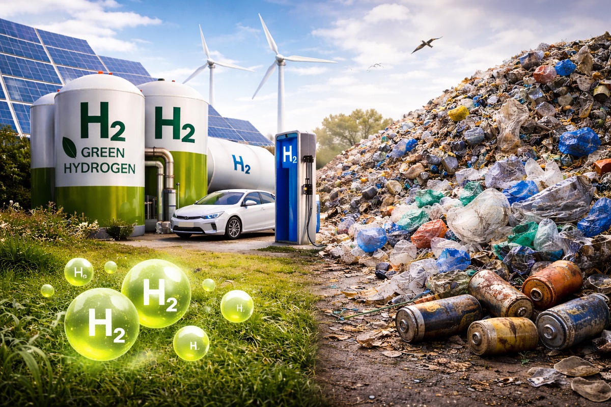 Зеленый водород из пластиковых отходов и отработанных батарей